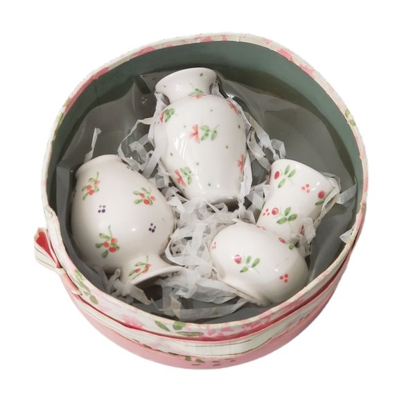 VTG Miniature Bud Vases Boxed Set Isabelle De Borchgrave Marshall Fields ONS - Picture 1 of 8